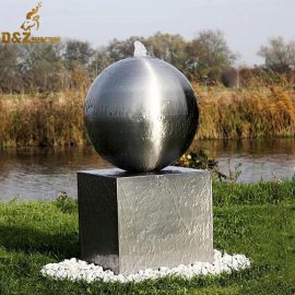 Gauger-Design Camilla Garden Fountain Stainless Steel a ball with cube fountain for sale DZM 034