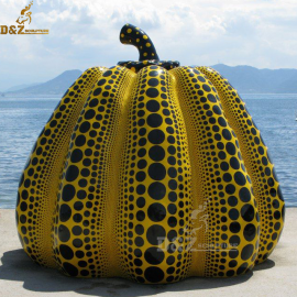 Yellow pumpkin sculpture outdoor decor statue for sale DZM 108