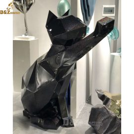 geometric cat sculpture animal sculpture for decor DZM 064