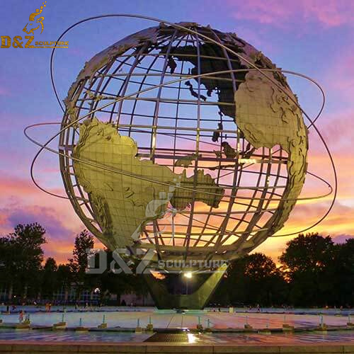 large world globe sculpture for sale garden decoration metal sculpture stainless steel sculpture DZM-026