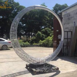 metal circle sculpture for decorative outdoor circle sculpture DZM 049