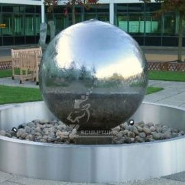 outdoor garden sculpture metal ball fountain sculpture stainless steel for sale DZM 033