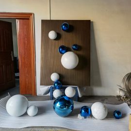 plated metal sphere sculpture indoor decor sculpture for sale DZM 107