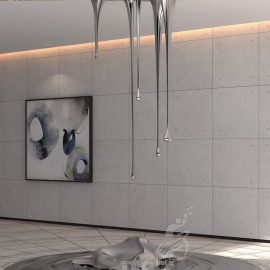 stainlss steel water drop sculpture water sculpture indoor sculpture decor DZM 086
