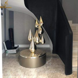 water drop sculpture gold plated sculpture indoor decor sculpture DZM 114