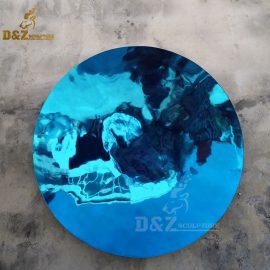 Gradient sculpture blue and green metal disc wall sculpture DZM 233