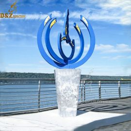 Large Outdoor Metal Sculpture Stainless Steel Painted Sculpture DZM 221