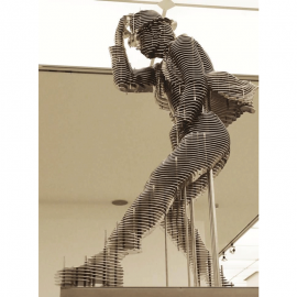 Park chan girl statue Micheal Jackson dancing sculpture for garden DZM 176