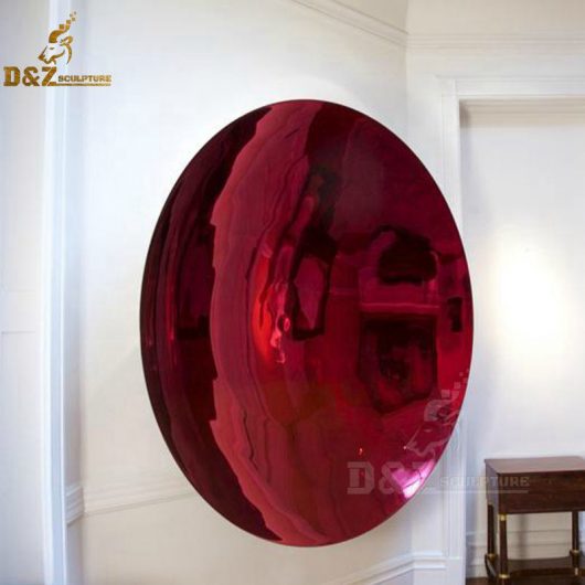 decorative metal disc wall art red chrome sculpture DZM 235