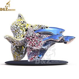 metal fish sculpture for garden decor fish art sculpture DZM 203