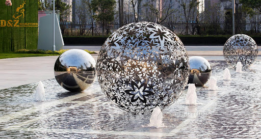 metal sphere sculpture for garden decor sphere decor sculpture DZM 205
