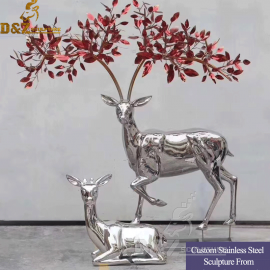 stainless steel deer sculpture animal sculpture for sale DZM 154