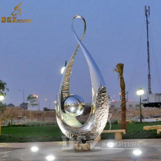 Enormous Glossy Moon Stainless Steel Modern Sculpture DZM 319