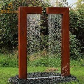 corten steel water feature fountain sculpture for home decor DZM 343