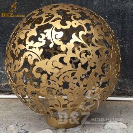 hollow out gold sphere sculpture modern art sphere ball for decor DZM 384 (1)