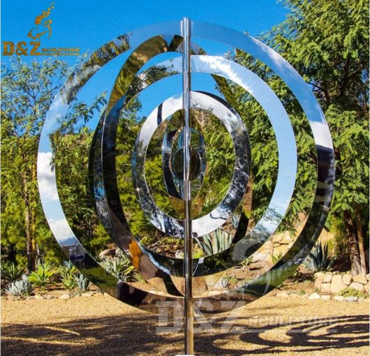 metal circle art sculpture mirror finishing stainless steel circle DZM 259