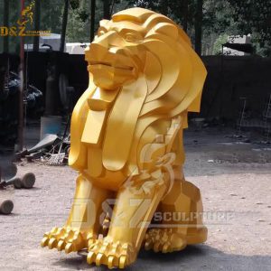 metal gold lion sculpture outdoor painting surface for sale (2)