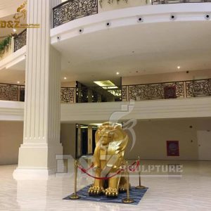 metal gold lion sculpture outdoor painting surface for sale (4)