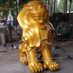 metal gold lion sculpture outdoor painting surface for sale (6)