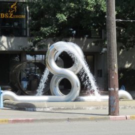 metal water fountain sculpture DIY letter 8 fountain sculpture DZM 377 (2)