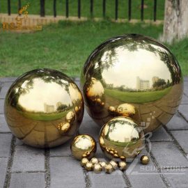 outdoor modern sculpture Irregular size golden ball sculpture for decor DZM 385