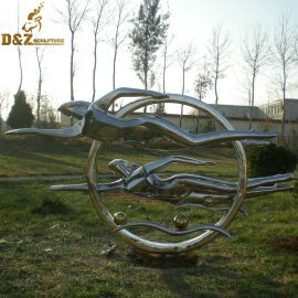 stainless steel sculpture modern for garden sculpture DZM 266