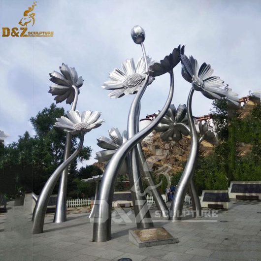 a set for metal yard art sunflower garden art gaint sculpture outdoor decorative DZM 459