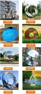 abstract sculpture city metal art design for garden stainless steel mirror shiny surface DZM 499