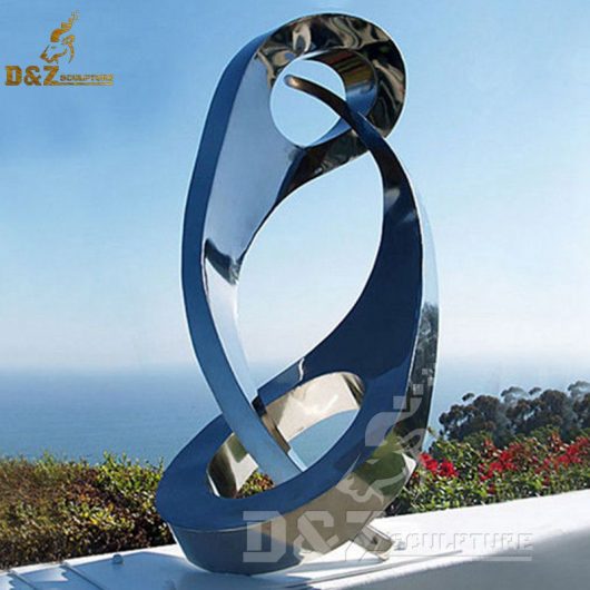 abstract stainless steel mirror finishing sculpture modern design for city DZM 508