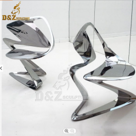 art chair sculpture metal stool stainless steel art mirror finishing DZM 467