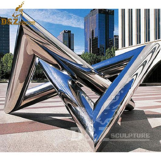 art design metal sculpture stainless steel mirror finishing shiny sculpture DZM 498