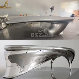 art table office furniture executive desk stainless steel mirror finishing desk DZM 466 (2)