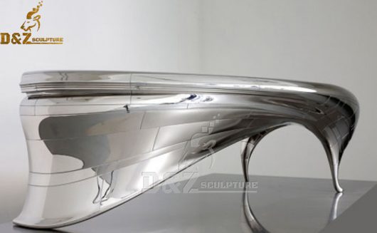art table office furniture executive desk stainless steel mirror finishing desk DZM 466