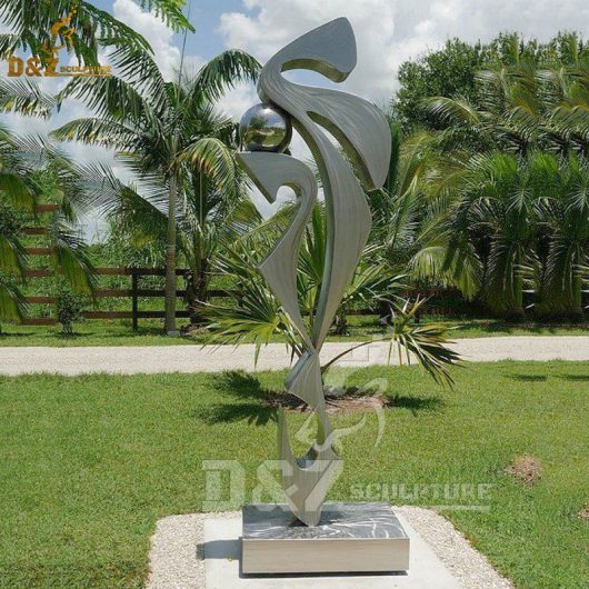 large city sculpture outdoor modern art design metal stainless steel brushed DZM 477