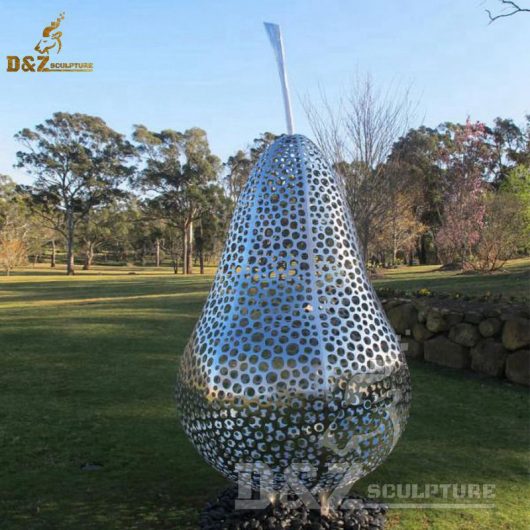 stainless steel abstract sculpture large wire pear sculpture custom 3d sculpture DZM 449