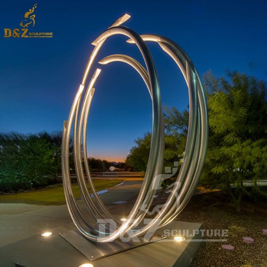 stainless steel circle sculpture art modern sculpture for city decor DZM 506