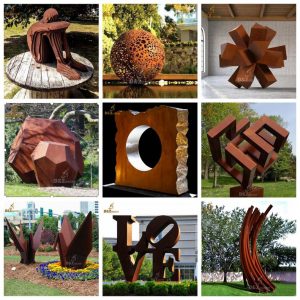 corten steel garden sculpture art design for garden for sale DZM 623