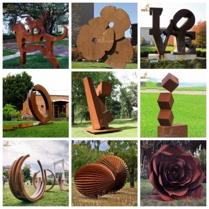 large outdoor 3D LOVE sculpture letter corten steel sculpture for garden decor DZM 594