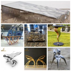 abstract table art sculpture metal art stainless steel coffee table for home decor DZM 768