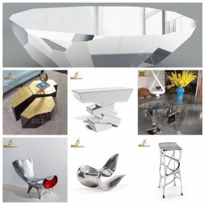 metal office cool art sculptural desk for modern office stainless steel desk sculptureDZM 561
