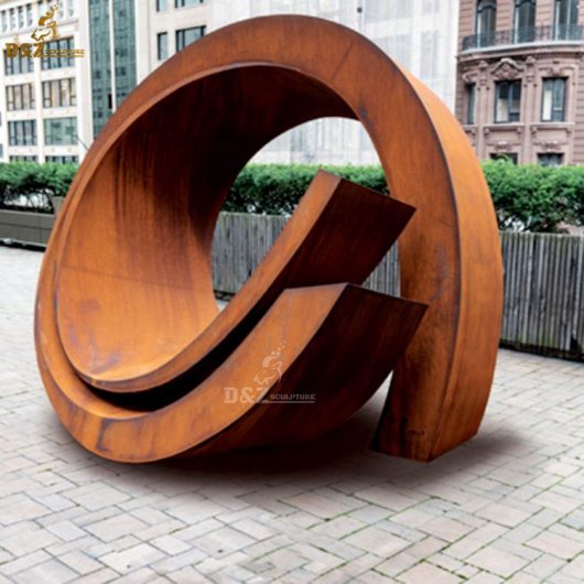 huge outdoor sculpture corten steel modern abstract circle sculpture DZM 592