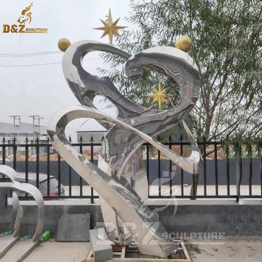 large outdoor stainless steel sculpture art custom made sculpure city for sale DZM 550