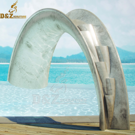 outdoor water slide sculpture water feather sculpture art modern design for sale DZM 574