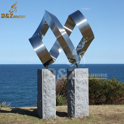 polished stainless steel sculpture metal art design for sale DZM 514