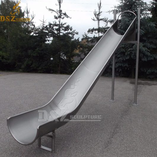 stainless steel brushed slide sculpture for playground and garden DZM 586 (2)