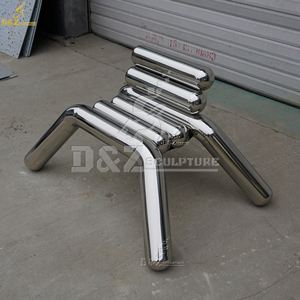 stainless steel chair sculpture for home modern art sculpture for sale DZM 595 (4)
