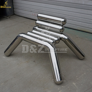 stainless steel chair sculpture for home modern art sculpture for sale DZM 595