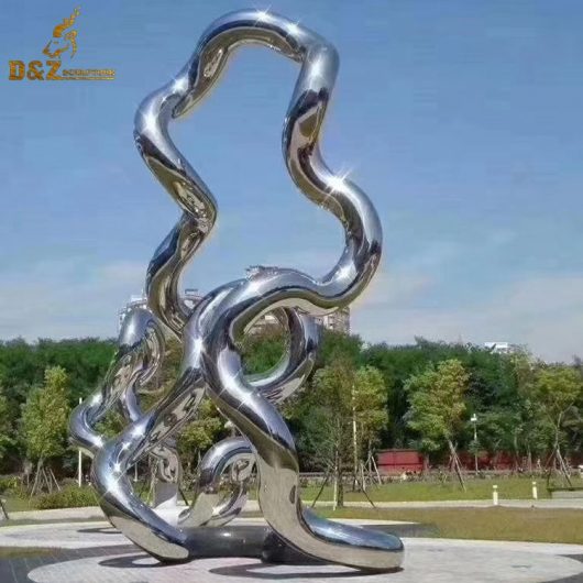 stainless steel mirror finish shiny sculpture abstract modern sculpture DZM 536