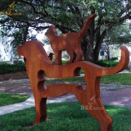 corten steel art modern animal sculpture 3D modern sculpture for sale DZM 629