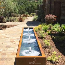 corten steel water founatin sculpture for garden design water pool for decor DZM 637